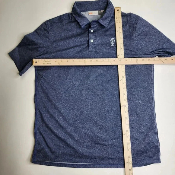 KJUS Blue Golf Performance Polo Shirt Indian Hull Club 1914 Size Medium - Picture 5 of 6